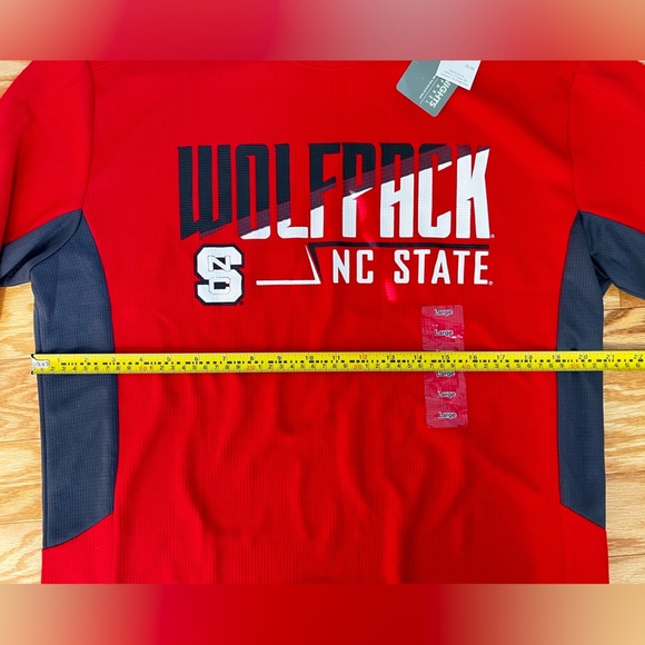 NC State University Wolfpack Red Black Colorblock Crew Long Sleeve Shirt Mens L - Picture 9 of 9